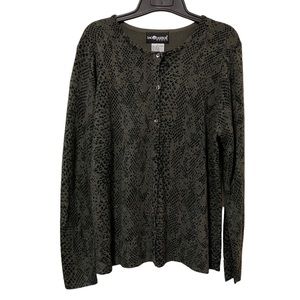 Snakeskin Print Button Up Cardigan Sweater